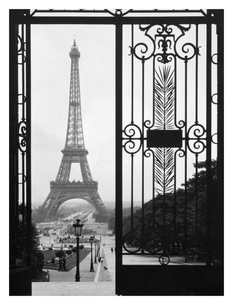 Eiffel Tower from the Trocadero Palace, Paris-Paper Art-26"x34"