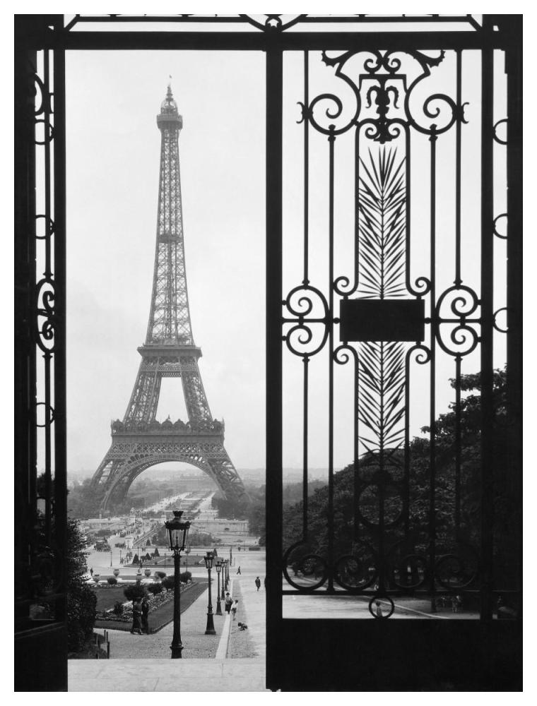 Eiffel Tower from the Trocadero Palace, Paris-Paper Art-38"x50"