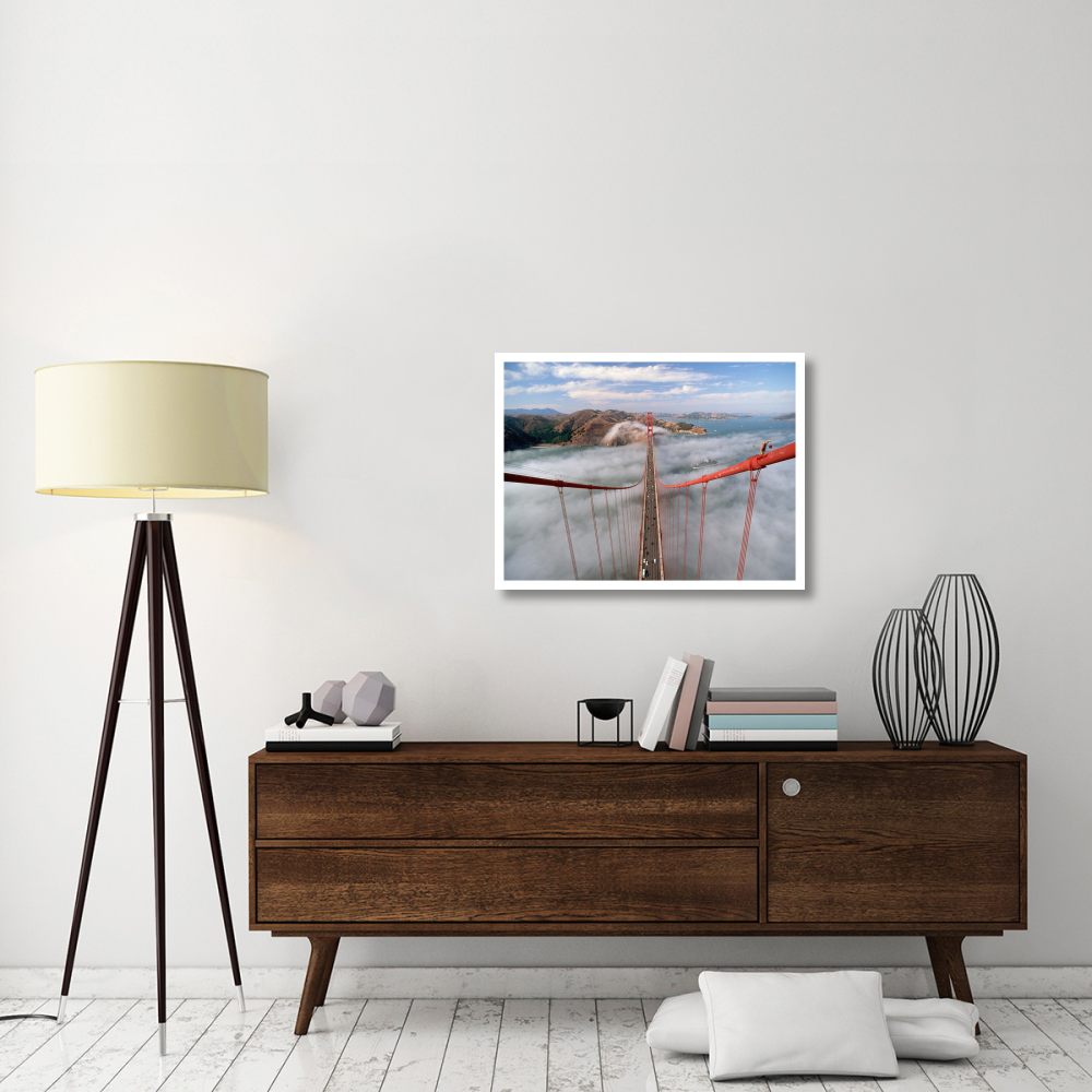 Painter on the Golden Gate Bridge, San Francisco-Paper Art-34&quotx26"