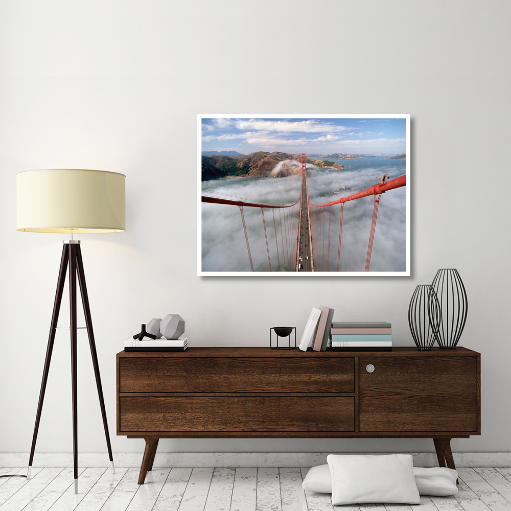 Painter on the Golden Gate Bridge, San Francisco-Paper Art-50&quotx38"