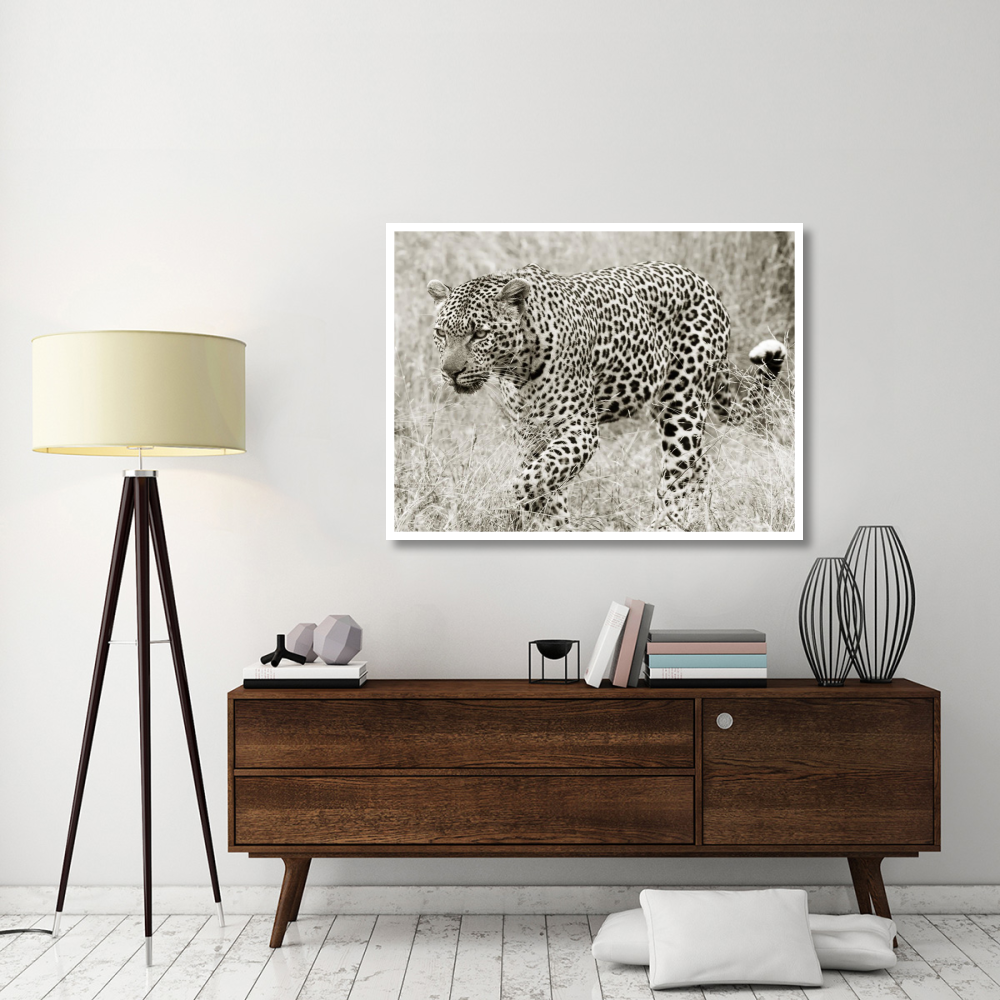 Leopard hunting-Paper Art-50&quotx38"