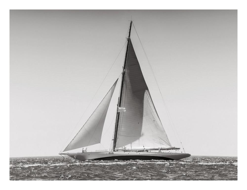 Classic  racing sailboat-Paper Art-26"x20"