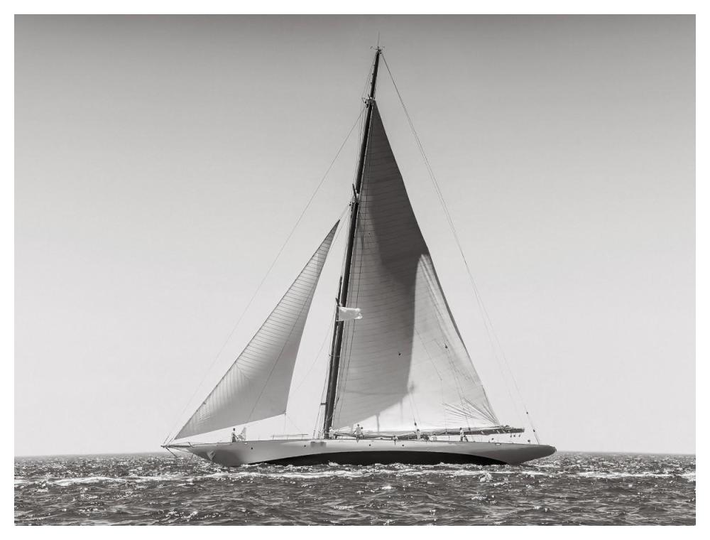 Classic  racing sailboat-Paper Art-50"x38"