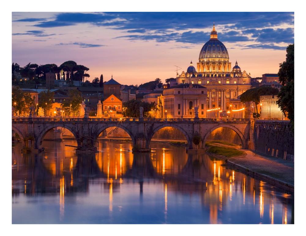Night view at St. Peter's cathedral, Rome-Paper Art-26"x20"