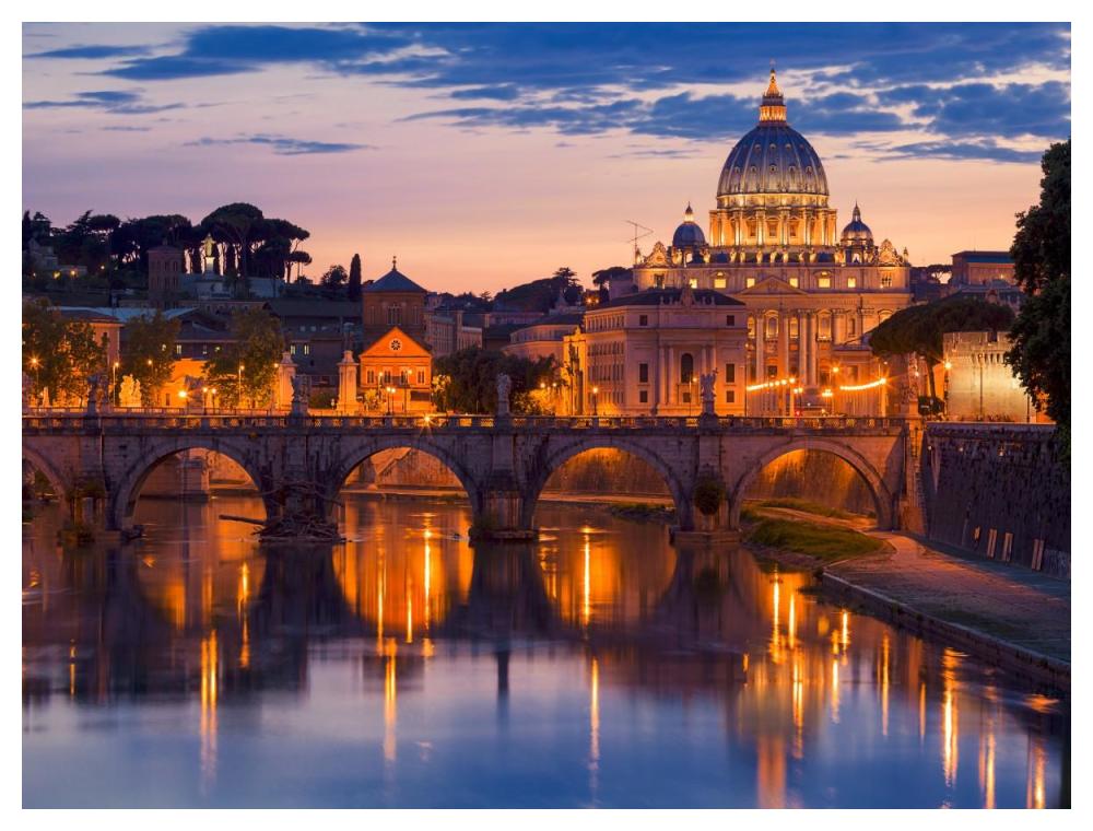 Night view at St. Peter's cathedral, Rome-Paper Art-50"x38"