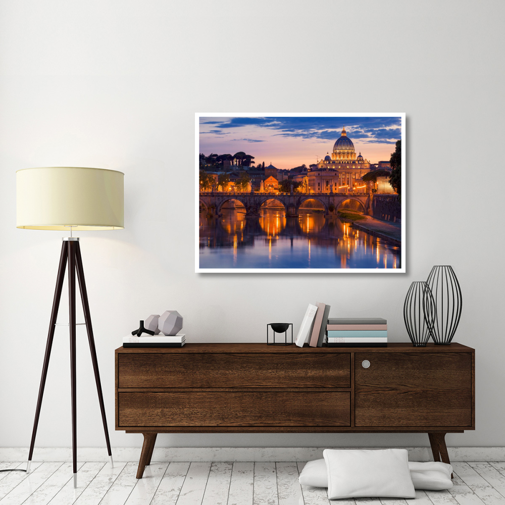Night view at St. Peter's cathedral, Rome-Paper Art-50&quotx38"