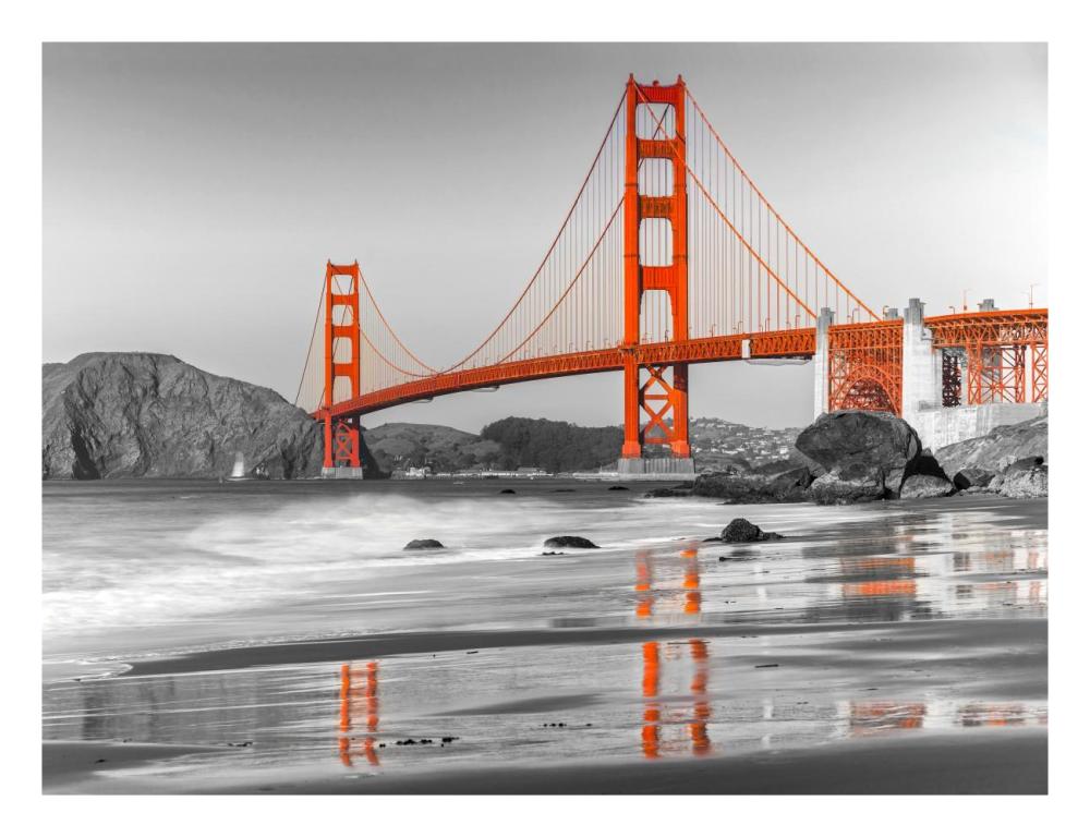 Baker beach and Golden Gate Bridge, San Francisco-Paper Art-26"x20"