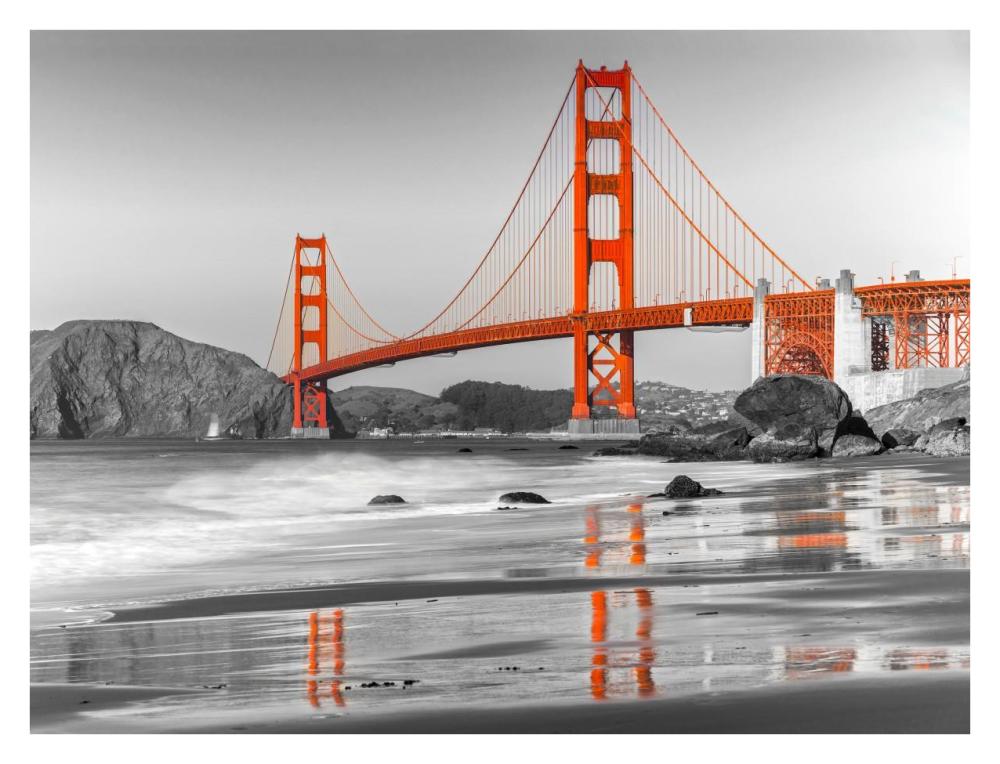 Baker beach and Golden Gate Bridge, San Francisco-Paper Art-34"x26"