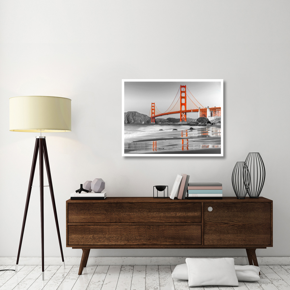Baker beach and Golden Gate Bridge, San Francisco-Paper Art-42&quotx32"