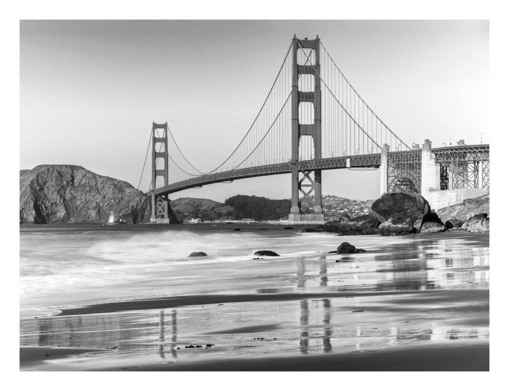 Baker beach and Golden Gate Bridge, San Francisco-Paper Art-26"x20"