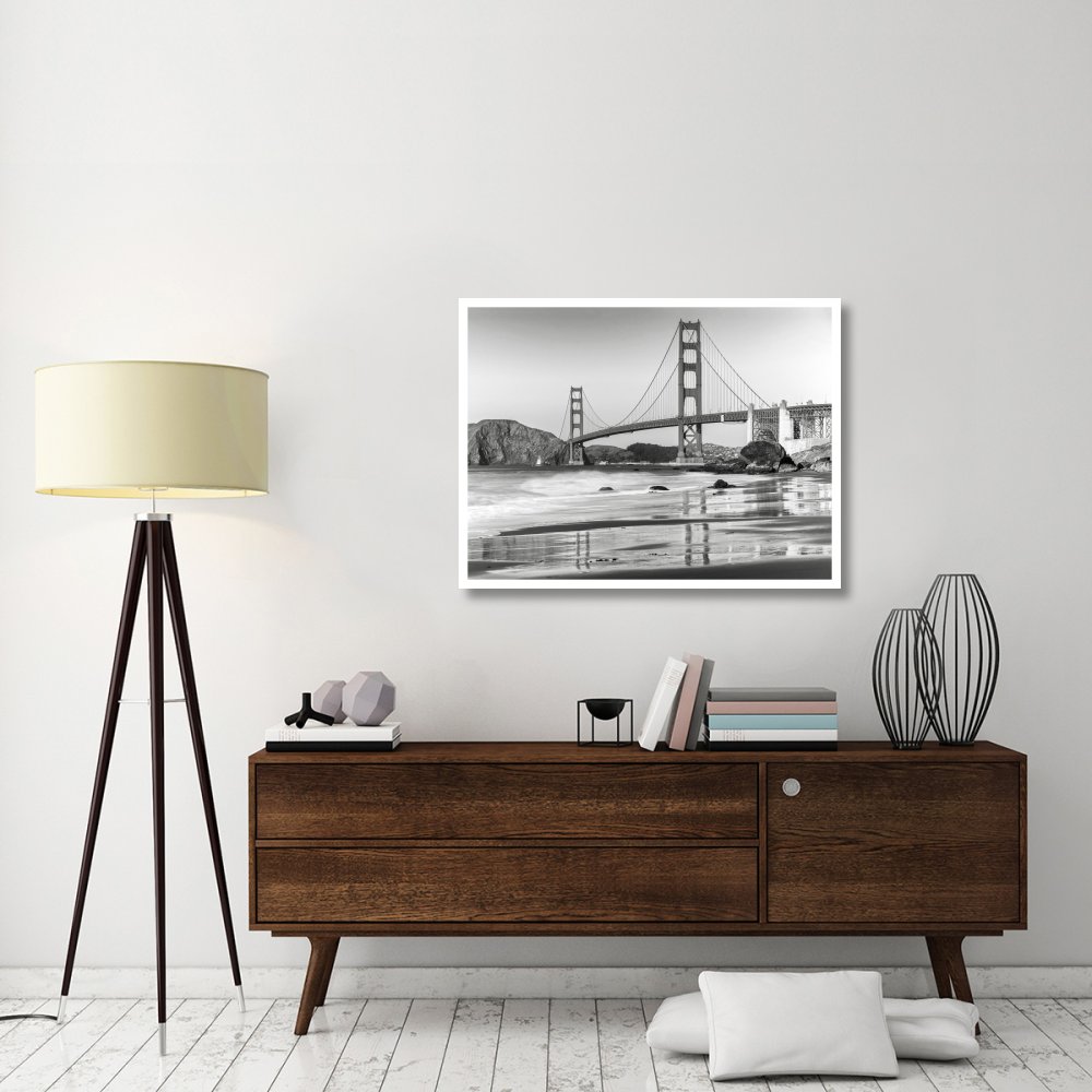 Baker beach and Golden Gate Bridge, San Francisco-Paper Art-42&quotx32"