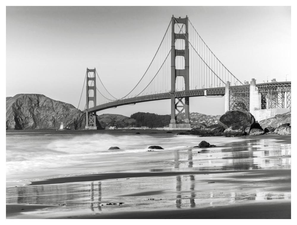 Baker beach and Golden Gate Bridge, San Francisco-Paper Art-50"x38"