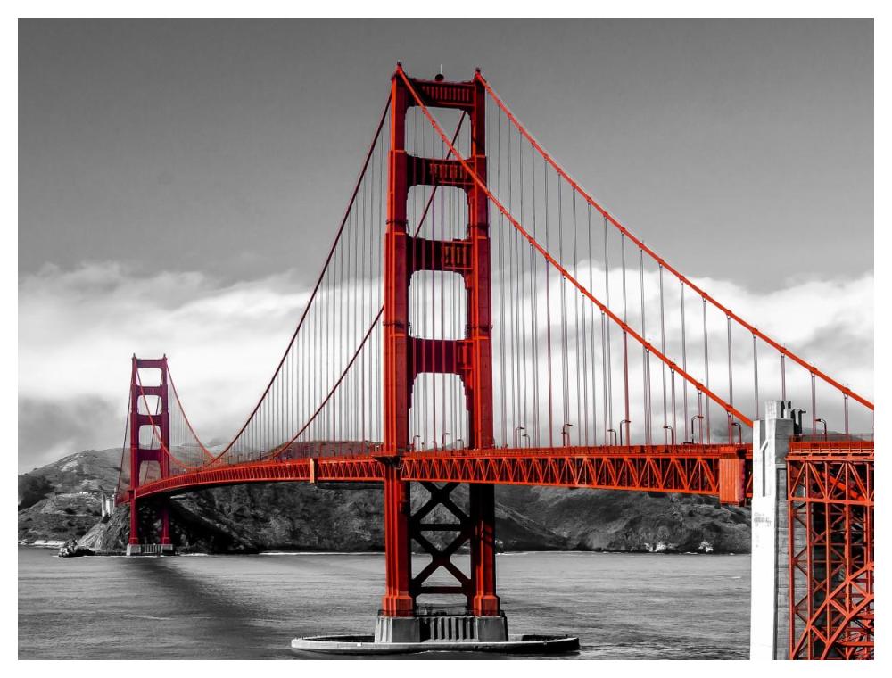 Golden Gate Bridge, San Francisco-Paper Art-50"x38"