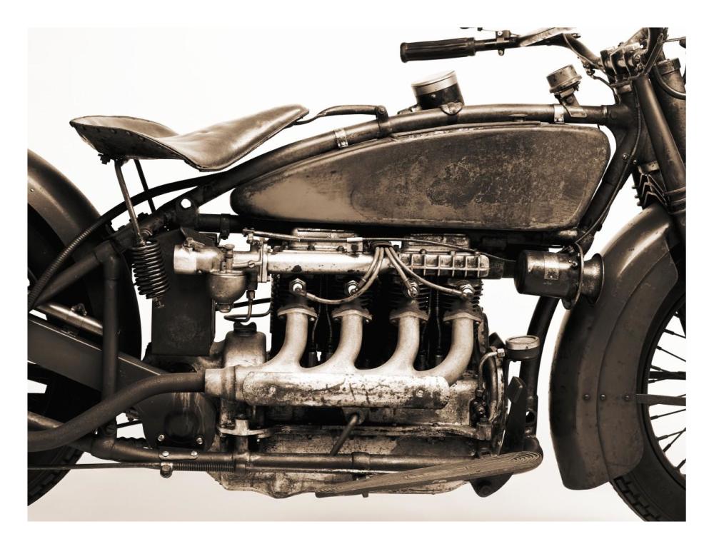 Detail of 4 cylinder Indian Ace, 1929-Paper Art-26"x20"