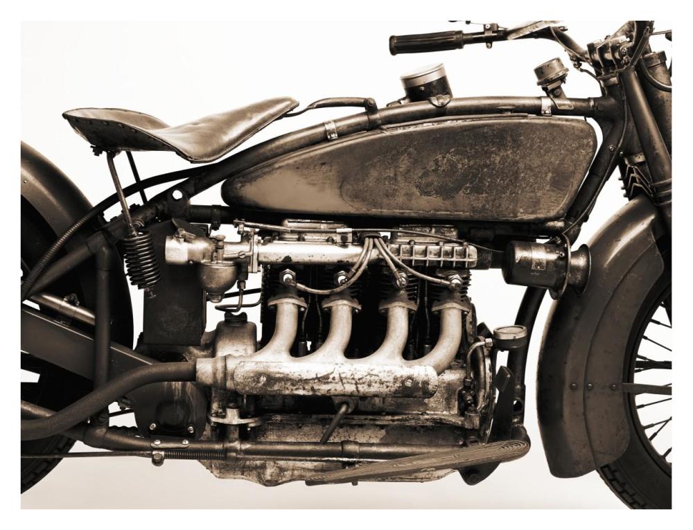 Detail of 4 cylinder Indian Ace, 1929-Paper Art-34"x26"