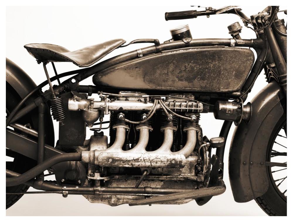 Detail of 4 cylinder Indian Ace, 1929-Paper Art-50"x38"