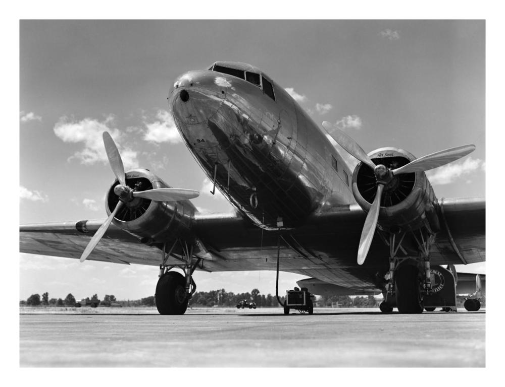 1940s Passenger Airplane-Paper Art-26"x20"