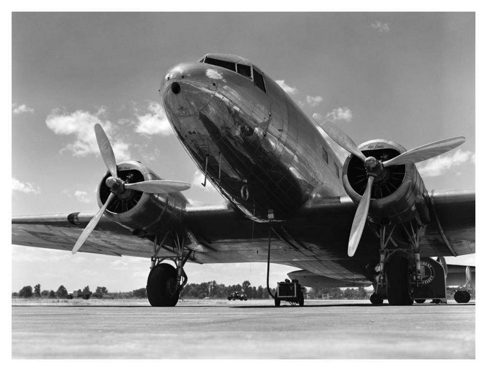 1940s Passenger Airplane-Paper Art-42"x32"