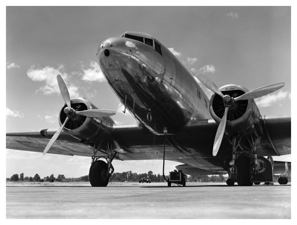 1940s Passenger Airplane-Paper Art-50"x38"