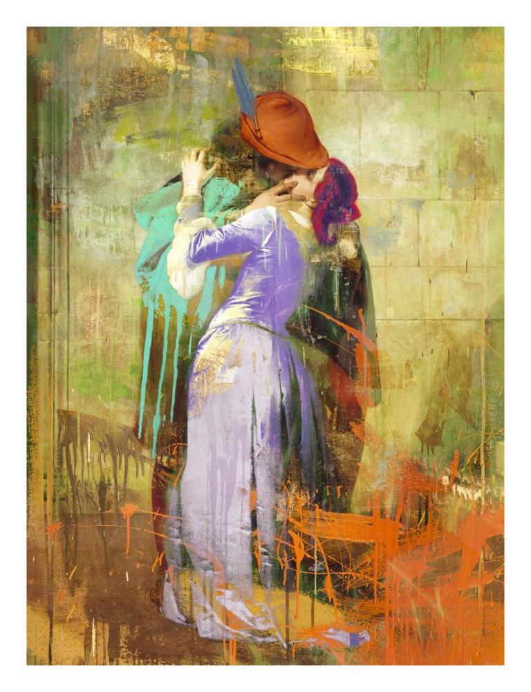 Hayez's Kiss 2.0-Paper Art-20"x26"