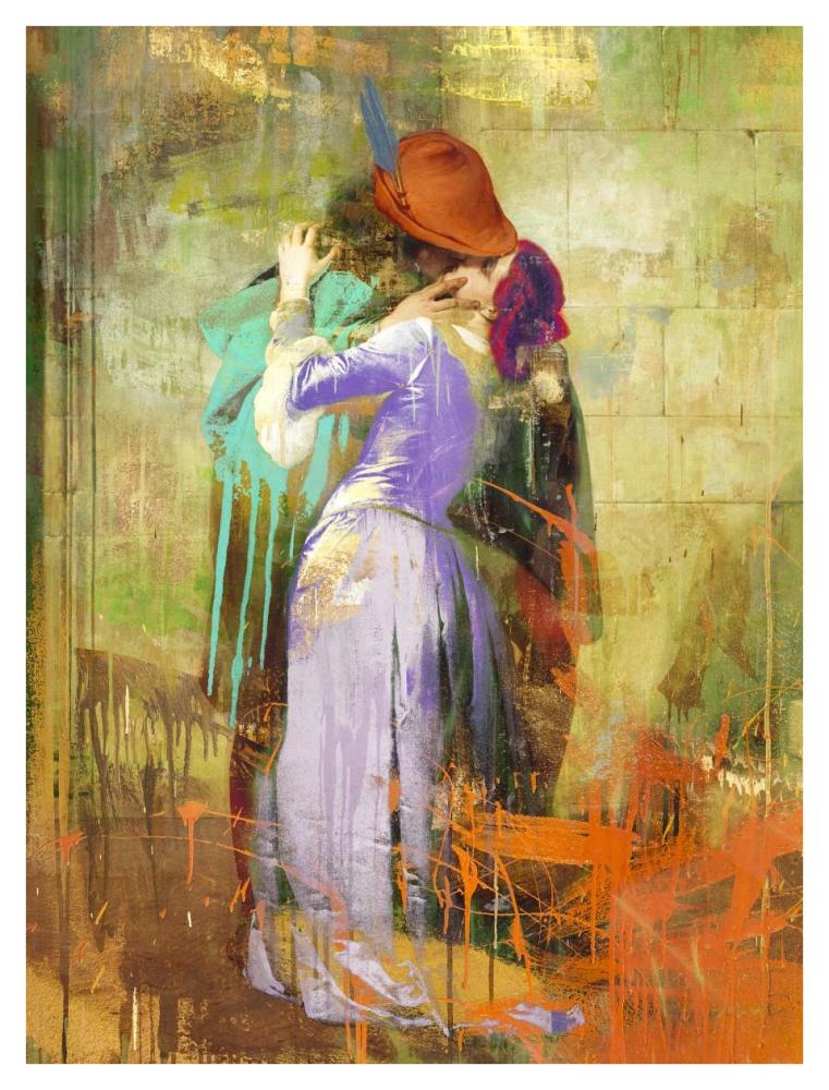 Hayez's Kiss 2.0-Paper Art-32"x42"