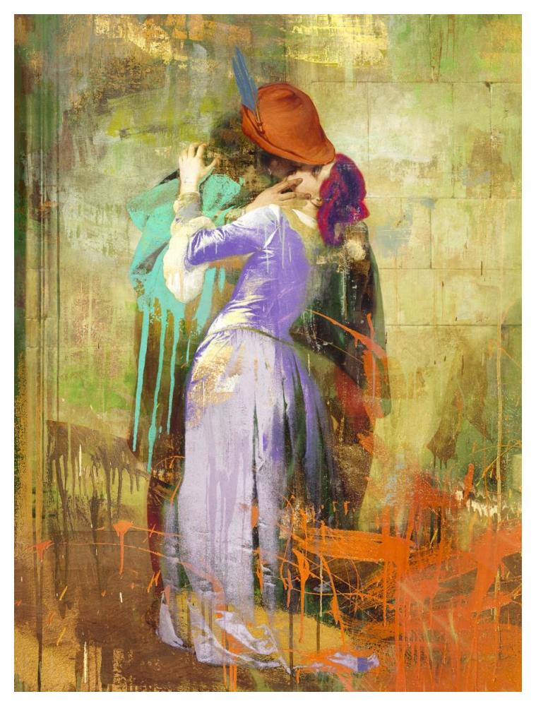 Hayez's Kiss 2.0-Paper Art-38"x50"