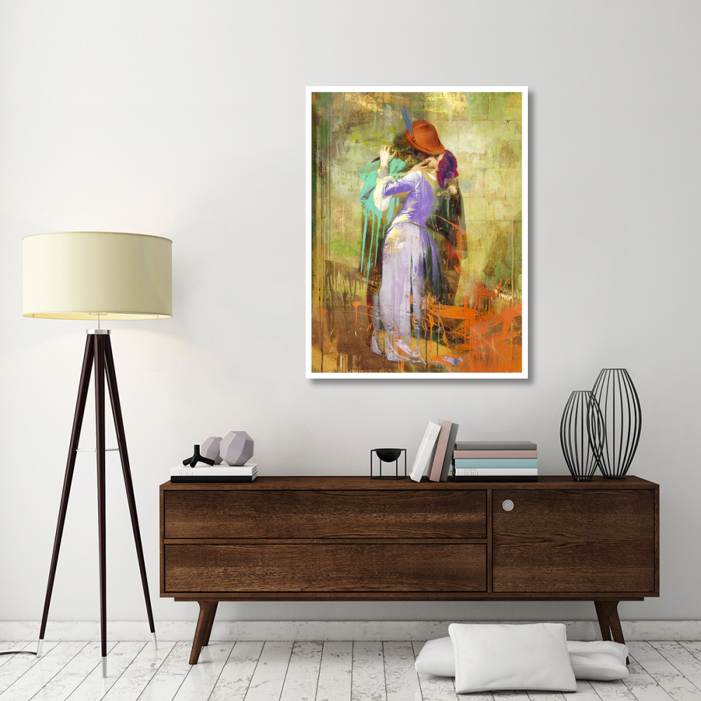 Hayez's Kiss 2.0-Paper Art-38&quotx50"