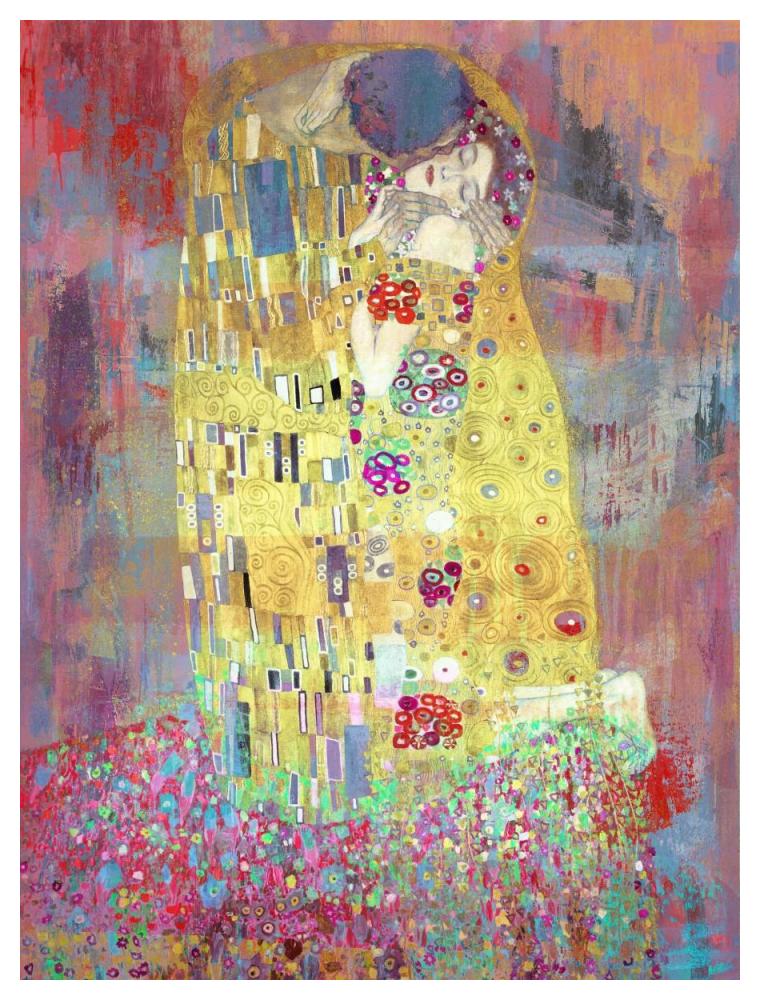 Klimt's Kiss 2.0-Paper Art-38"x50"