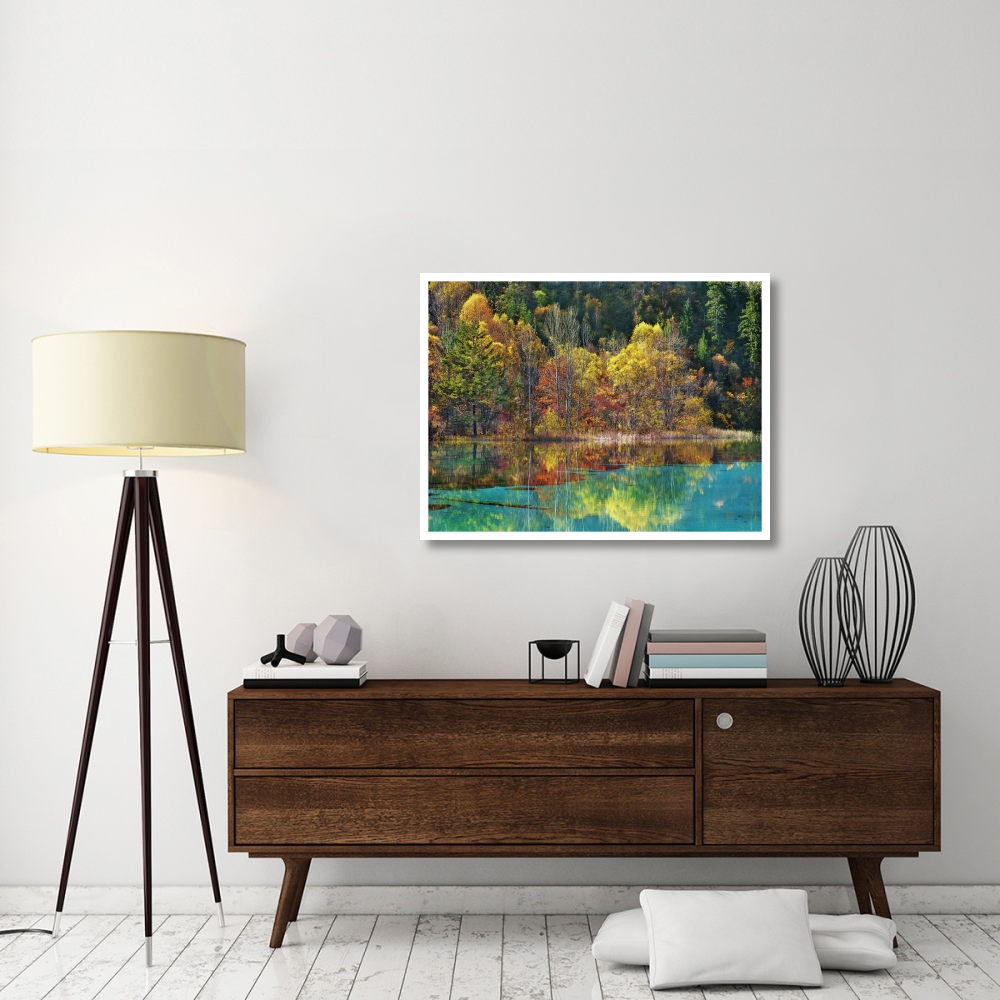 Forest in autumn colours, Sichuan, China-Paper Art-42&quotx32"