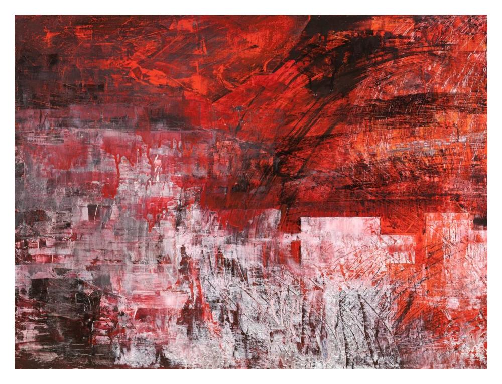 Rosso tramonto-Paper Art-18"x14"