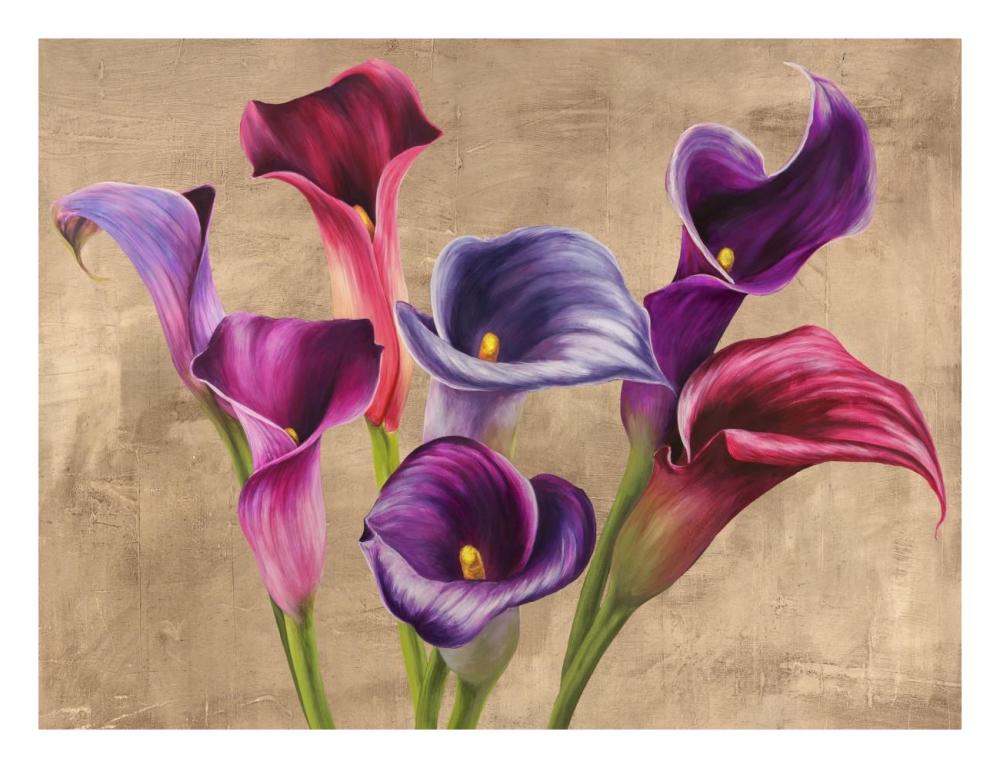 Multi-colored Callas-Paper Art-26"x20"
