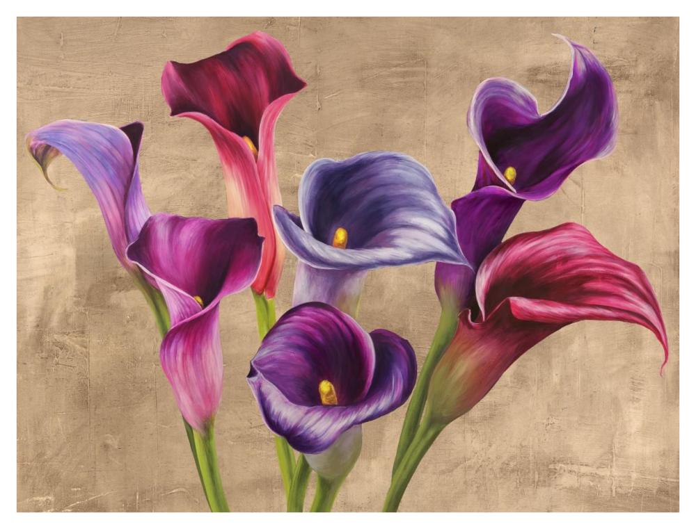 Multi-colored Callas-Paper Art-42"x32"