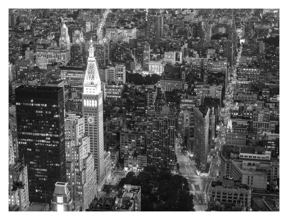Aerial view of Manhattan, NYC-Paper Art-34"x26"
