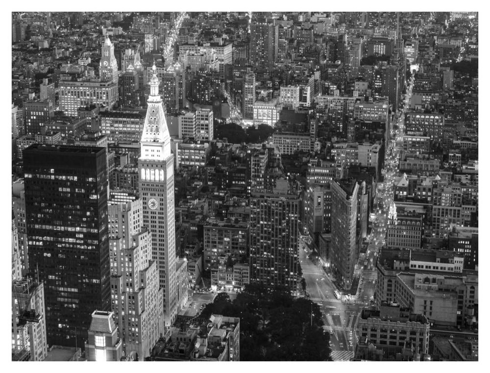 Aerial view of Manhattan, NYC-Paper Art-42"x32"