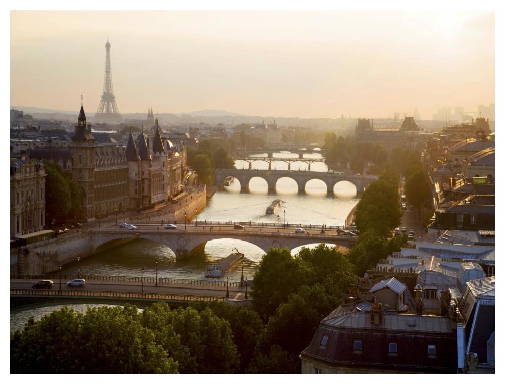 Bridges over the Seine river, Paris-Paper Art-50"x38"