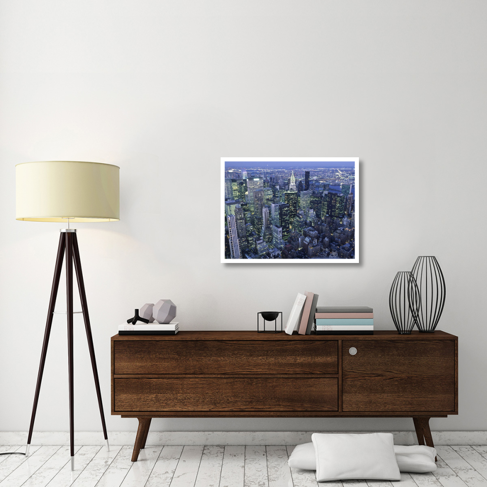 Manhattan skyline at dusk, NYC-Paper Art-34&quotx26"