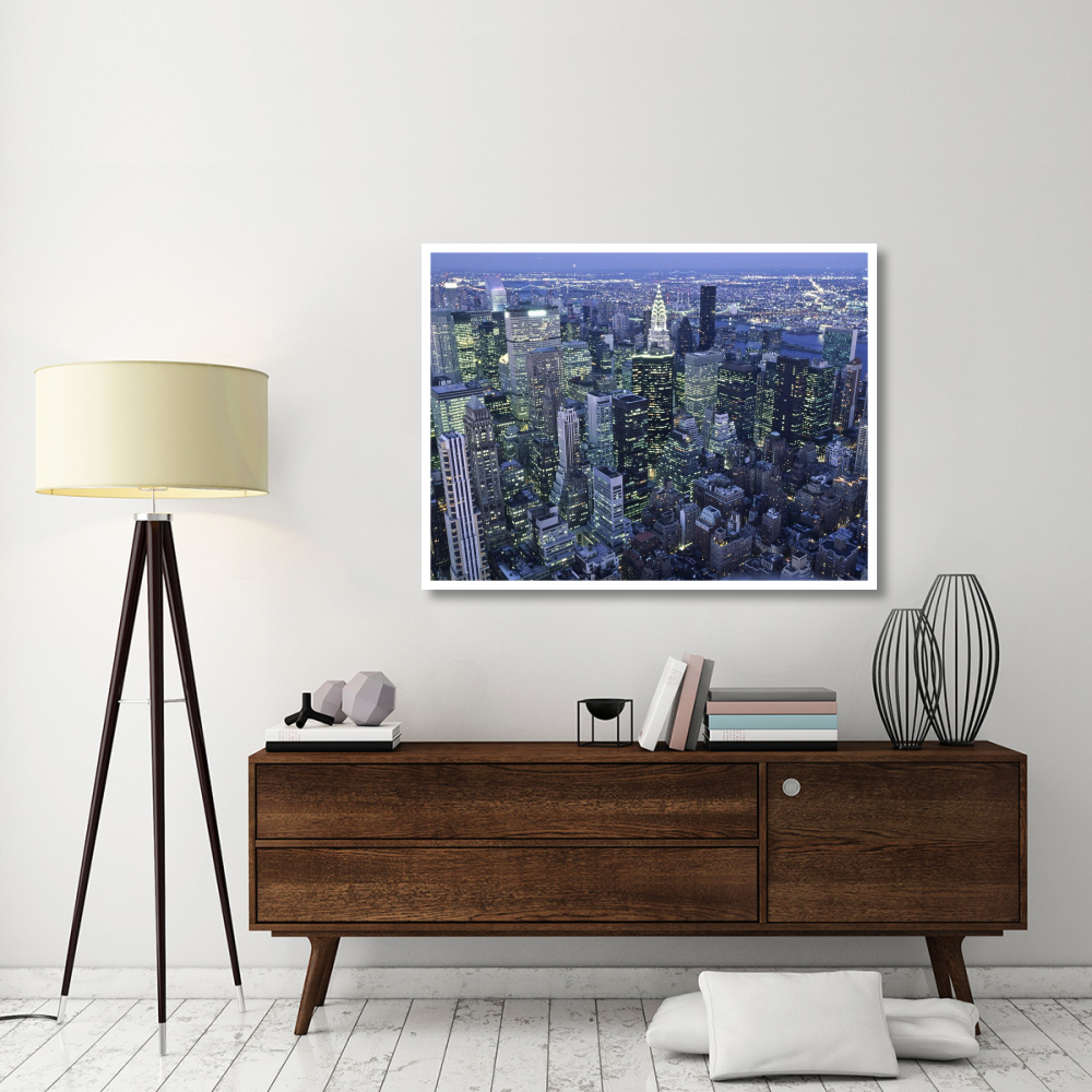 Manhattan skyline at dusk, NYC-Paper Art-50&quotx38"