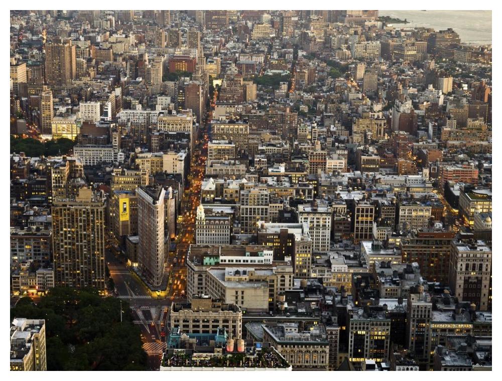 Aerial view of Manhattan, NYC-Paper Art-50"x38"