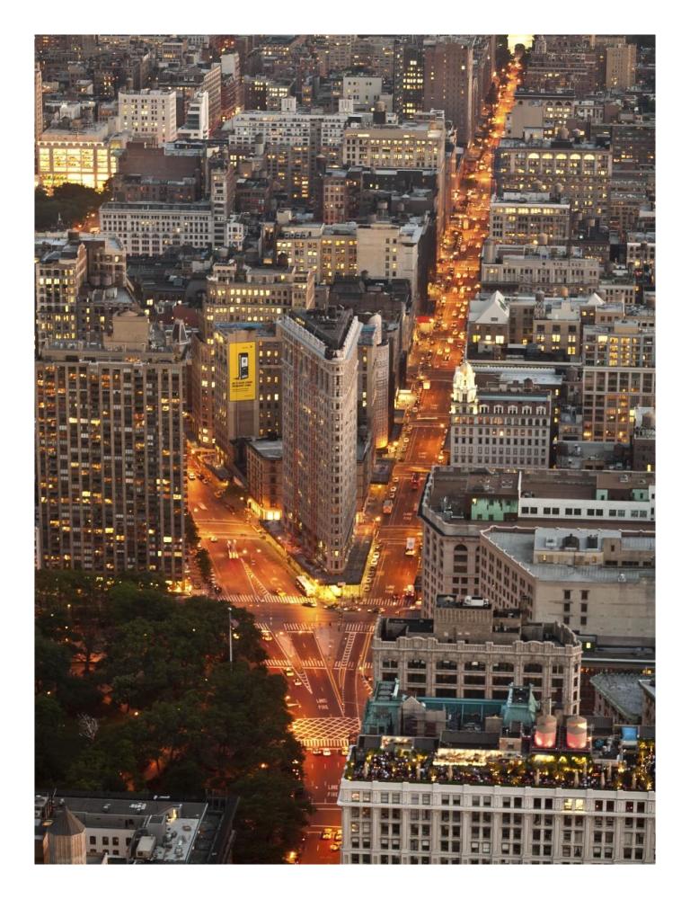 Aerial view of Flatiron Building, NYC-Paper Art-20"x26"