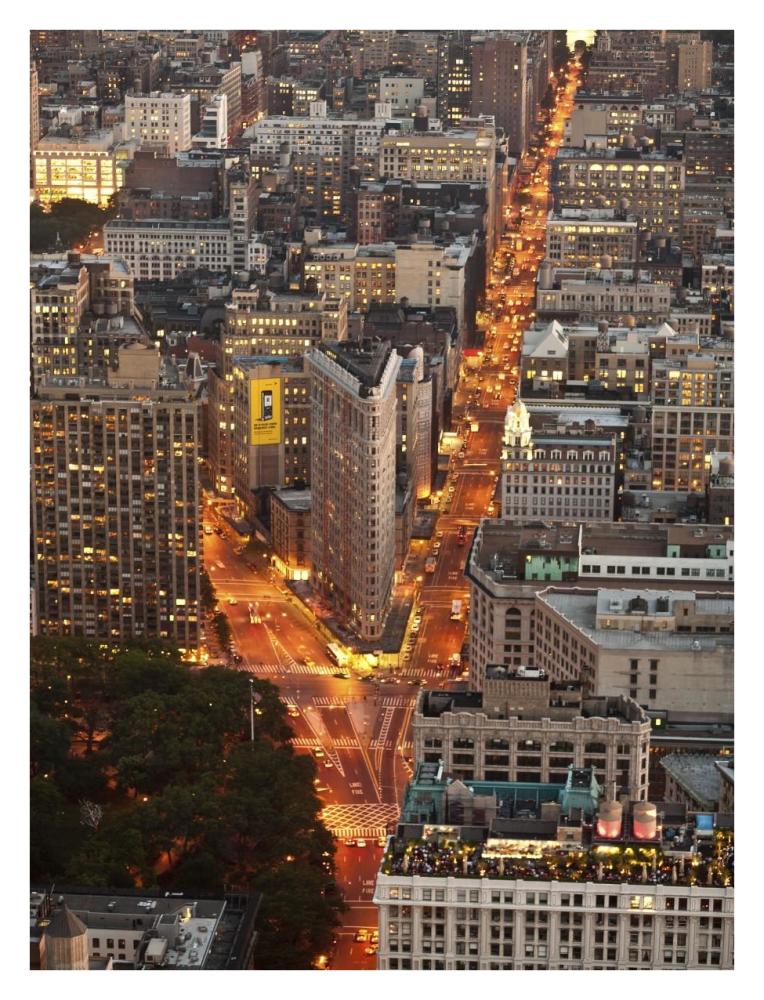 Aerial view of Flatiron Building, NYC-Paper Art-26"x34"