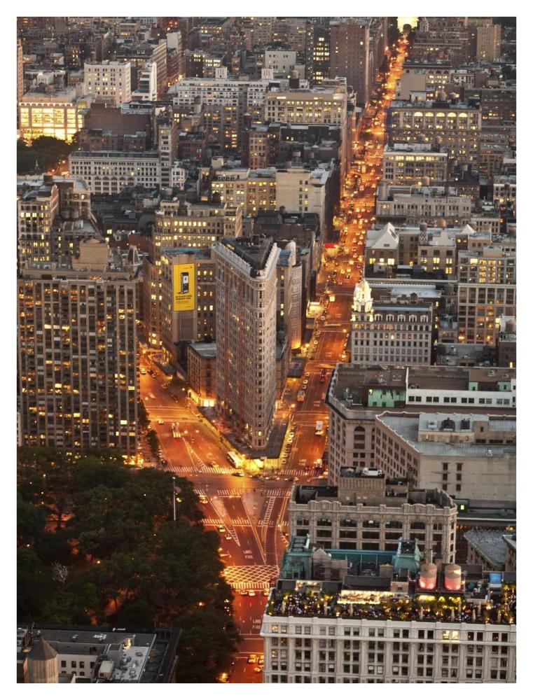 Aerial view of Flatiron Building, NYC-Paper Art-32"x42"