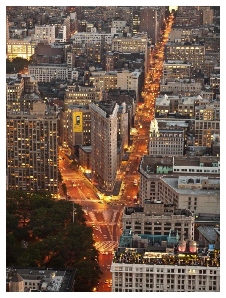 Aerial view of Flatiron Building, NYC-Paper Art-38"x50"