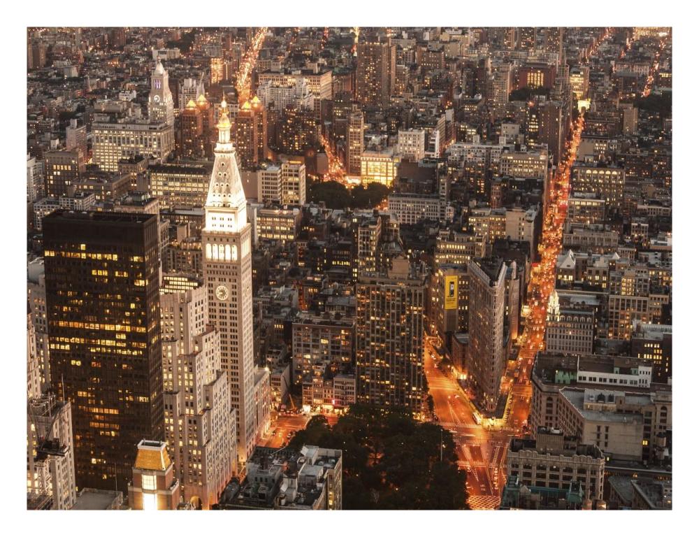 Aerial view of Manhattan with Flatiron Building, NYC-Paper Art-26"x20"