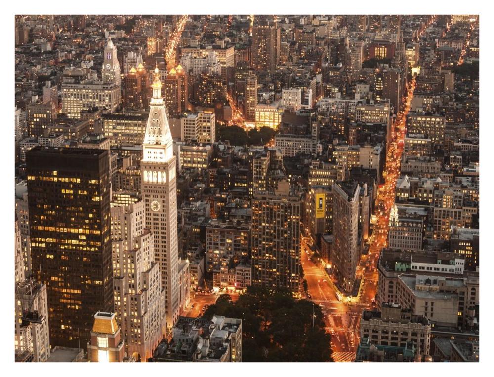 Aerial view of Manhattan with Flatiron Building, NYC-Paper Art-34"x26"