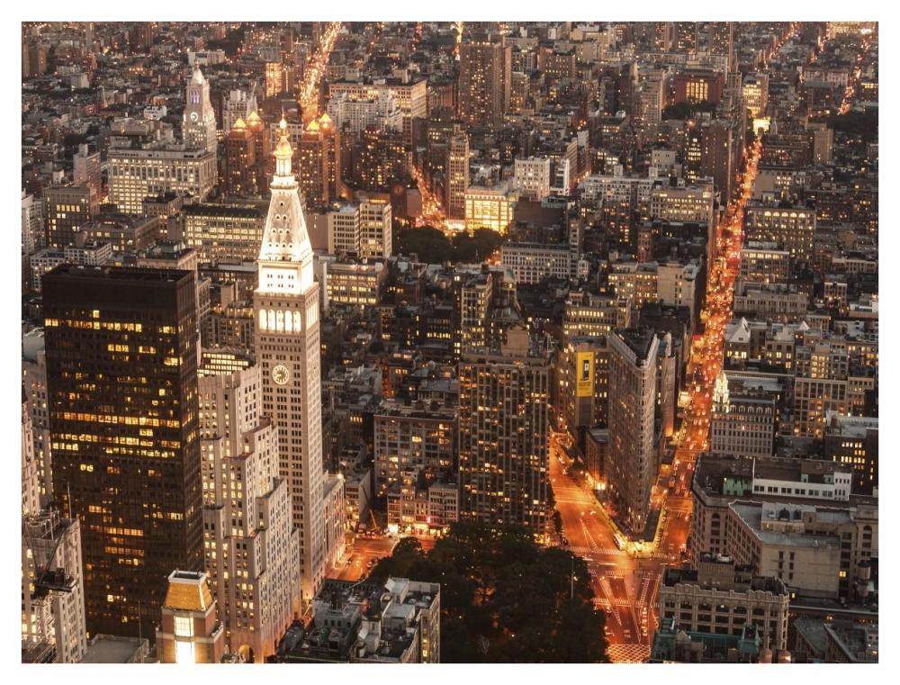 Aerial view of Manhattan with Flatiron Building, NYC-Paper Art-42"x32"