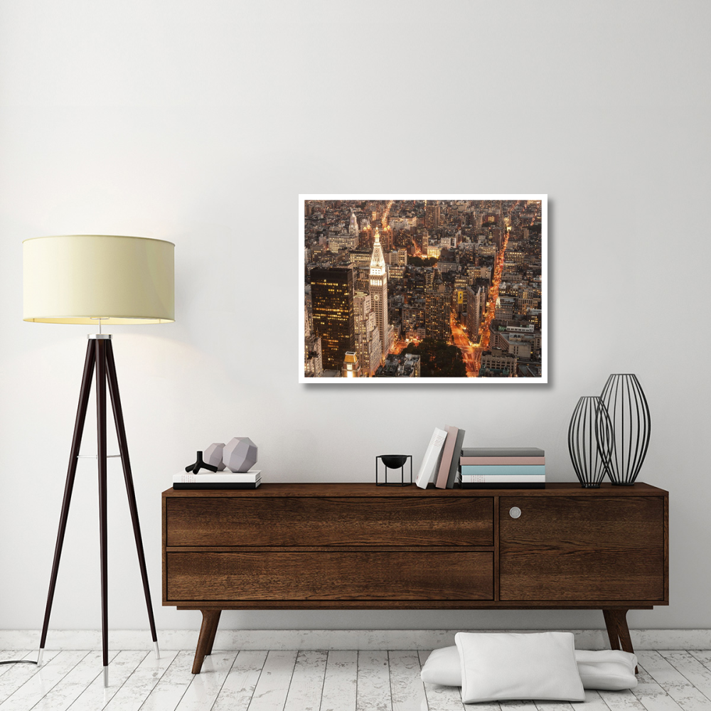 Aerial view of Manhattan with Flatiron Building, NYC-Paper Art-42&quotx32"
