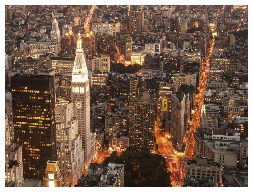Aerial view of Manhattan with Flatiron Building, NYC-Paper Art-50"x38"