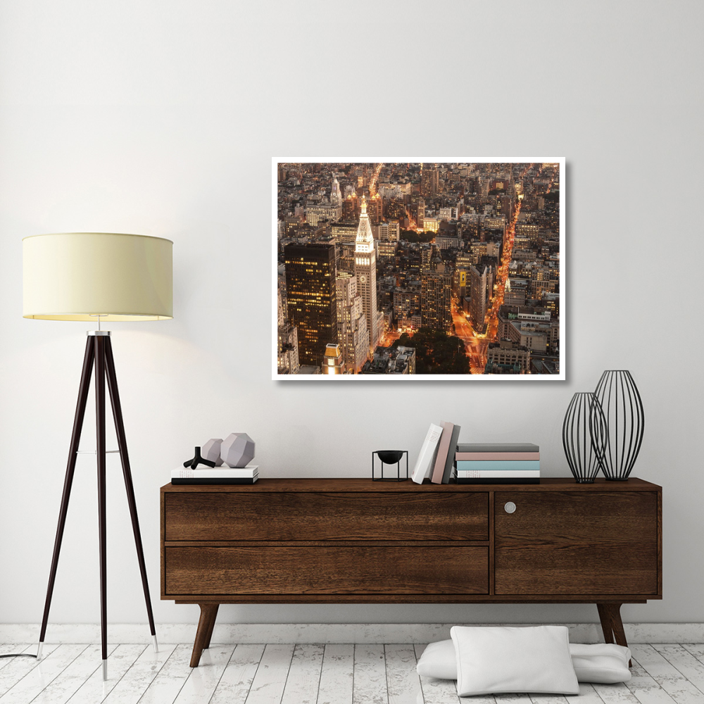 Aerial view of Manhattan with Flatiron Building, NYC-Paper Art-50&quotx38"