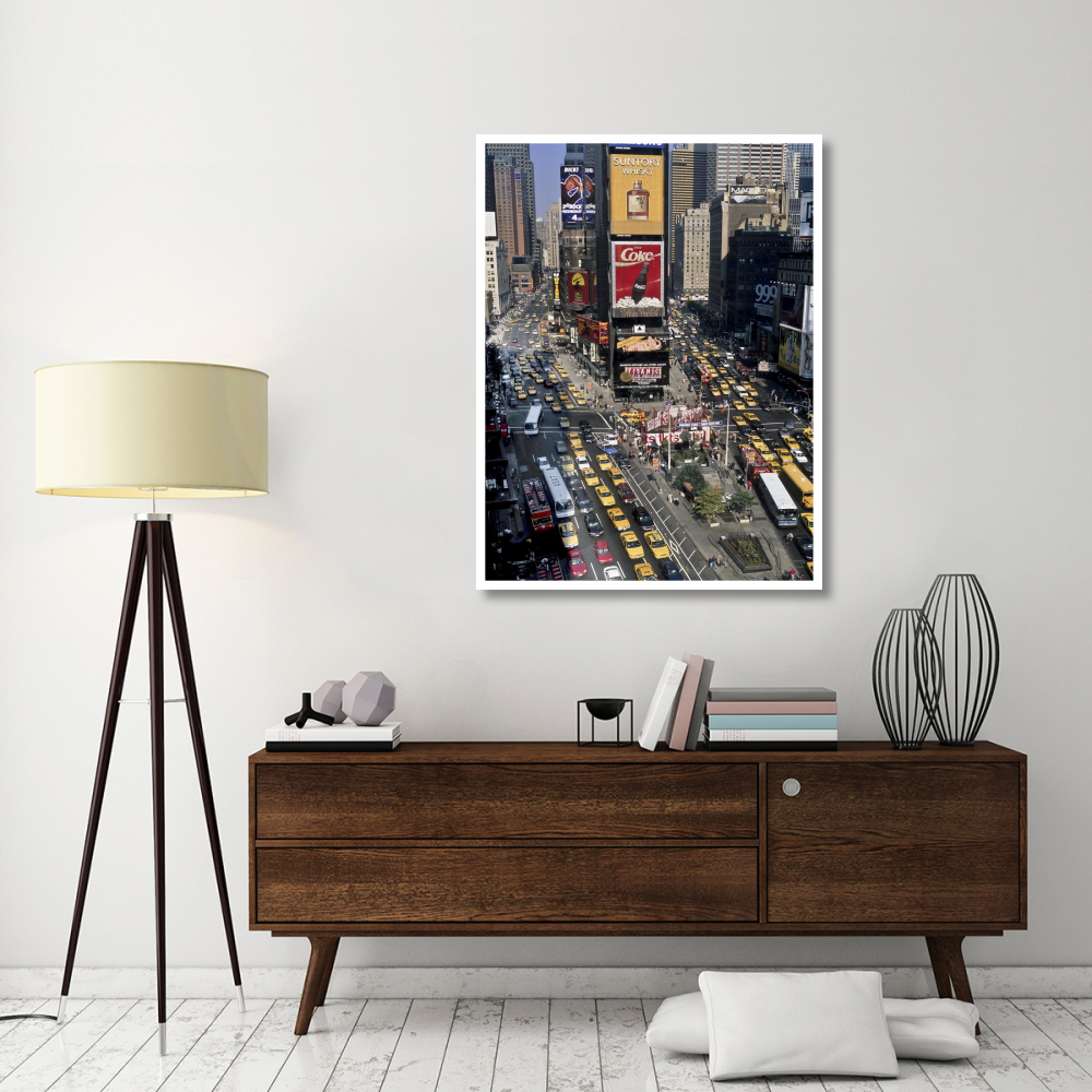 Traffic in Times Square, NYC-Paper Art-38&quotx50"