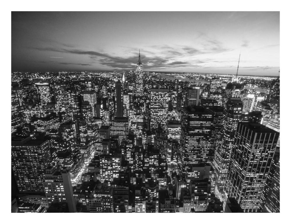 Manhattan Skyline with the Empire State Building, NYC-Paper Art-26"x20"